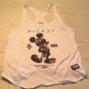 NWOT Disney Neff White Floral Mickey Tank Top Womens Medium